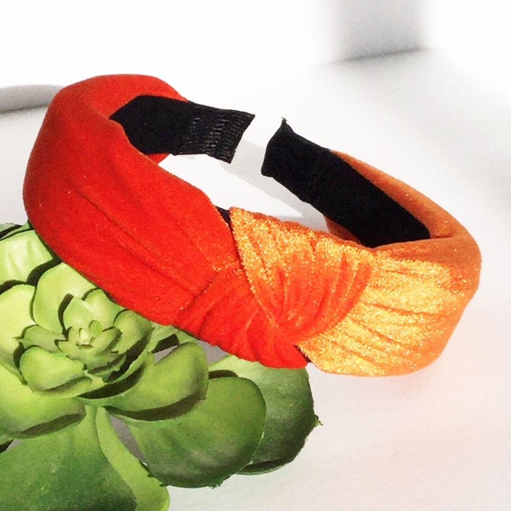 NEW Velvety Knotted Orange Headband